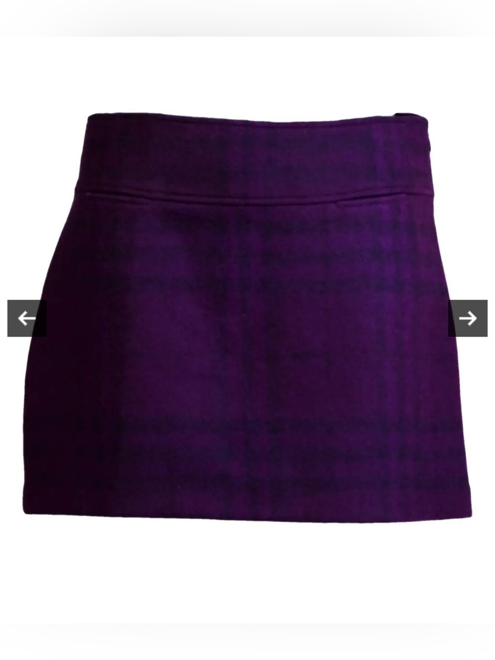 BURBERRY Purple Black Plaid Mini Skirt Wool Mohair Women's Size 8 Designer Prep